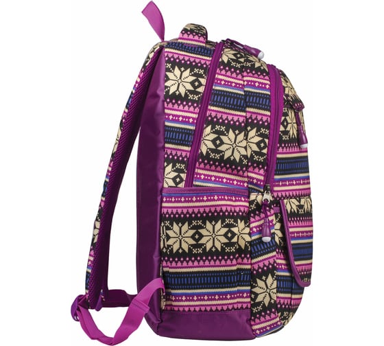 Молодежный рюкзак BRAUBERG Фиолетовые узоры, канвас, 47x32x14 см 227069