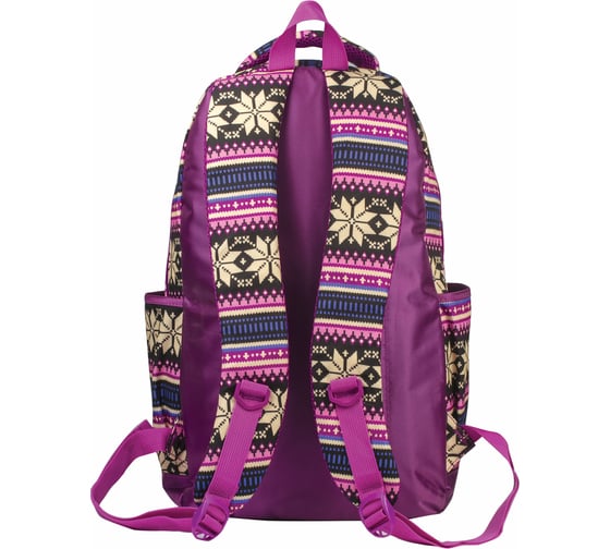 Молодежный рюкзак BRAUBERG Фиолетовые узоры, канвас, 47x32x14 см 227069