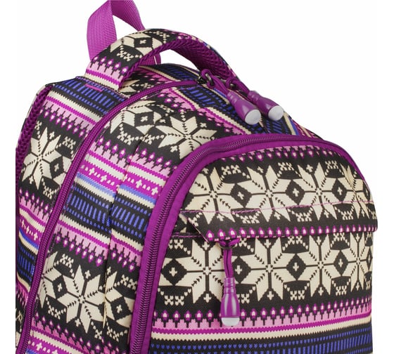 Молодежный рюкзак BRAUBERG Фиолетовые узоры, канвас, 47x32x14 см 227069