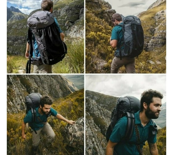 Походный рюкзак Naturehike NH20BB113 40 л + 5 л, черный 6927595765401