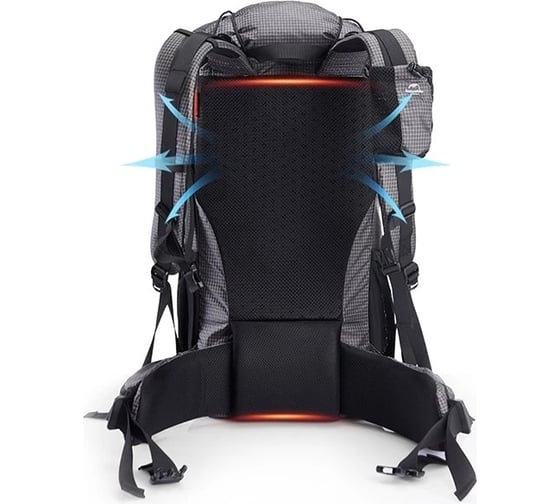 Рюкзак Naturehike Rock Series 60L+5L с рамой Hiking, Climbing, Trekking and Travelling Black 6927595746370