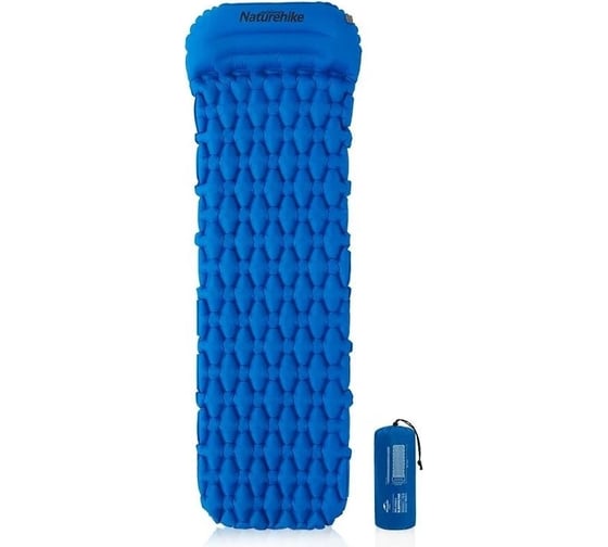Односпальный коврик Naturehike NH19Z012-P FC-12 с подушкой, без надувного мешка, голубой 6927595735695