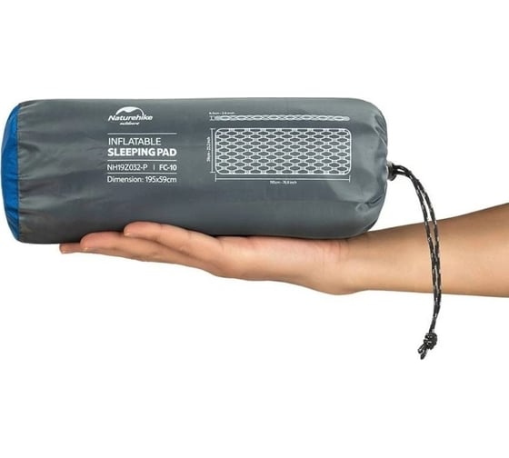 Односпальный коврик Naturehike NH19Z012-P FC-12 с подушкой, без надувного мешка, голубой 6927595735695