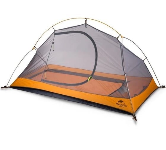 Одноместная сверхлегкая палатка + коврик Naturehike NH18A095-D оранжевая 6927595701836