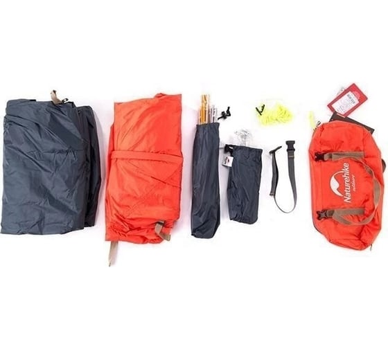 Одноместная сверхлегкая палатка + коврик Naturehike NH18A095-D красная 6927595701805