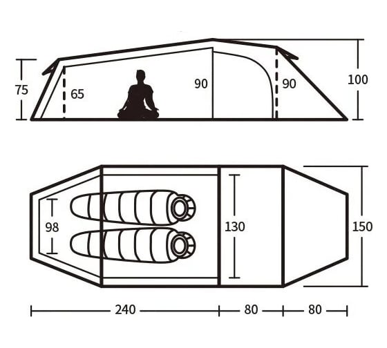 Двухместная палатка Naturehike Opalus NH20ZP001 зеленая 6927595748961