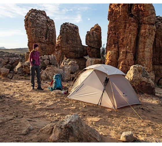 Сверхлегкая палатка Naturehike Nebula 2 NH19ZP011 двухместная, серая 6927595745656