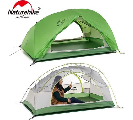 Ультралёгкая палатка Naturehike Star-river 2 с тентом, 2-местная, Green 6927595716496