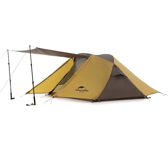 Палатка Naturehike Butterfly NH21YW132 210T двухместная, желто-коричневая 6927595782910
