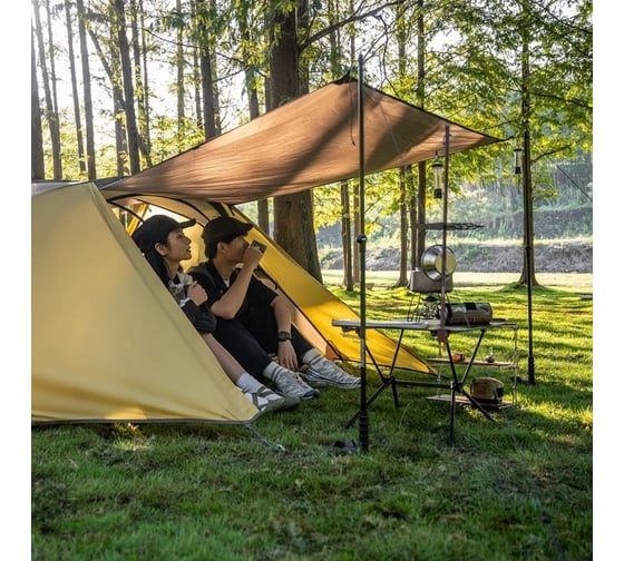 Палатка Naturehike Butterfly NH21YW132 210T двухместная, желто-коричневая 6927595782910