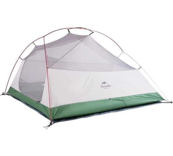 Палатка Naturehike Cloud Up 3 210T NH18T030-T трехместная с ковриком, зеленый 6927595730621