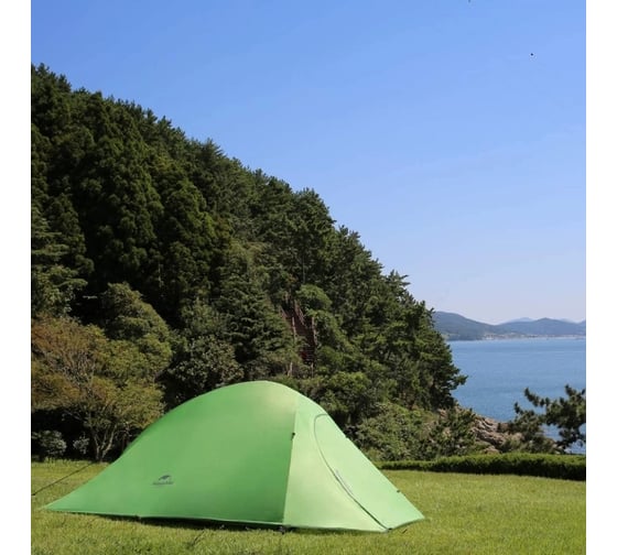 Палатка Naturehike Cloud Up 3 210T NH18T030-T трехместная с ковриком, зеленый 6927595730621