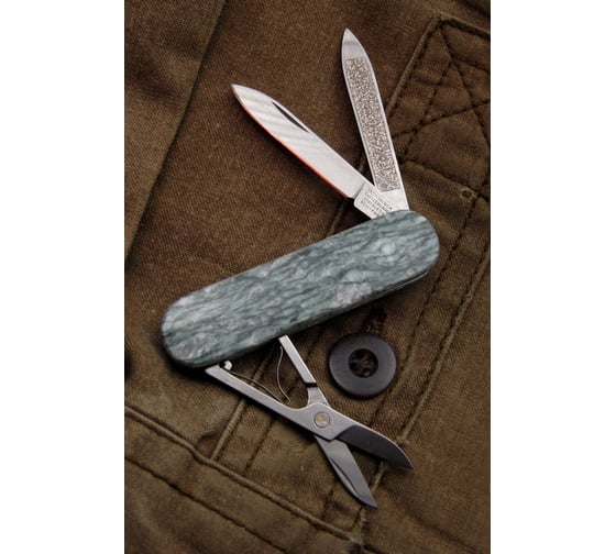Нож-брелок Andeer Granit Victorinox Classic LE, 58 мм, 4 функции, натуральный камень 0.6200.54