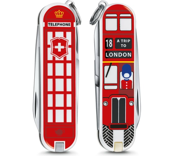 Нож-брелок Victorinox Classic LE A Trip to London 2018, 58 мм, 7 функций, 0.6223.L1808