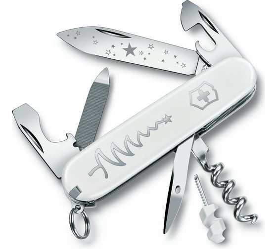 Нож Victorinox Sportsman LE White Christmas Special Edition 2018, 84 мм, 13 функций, белый 0.3804.77