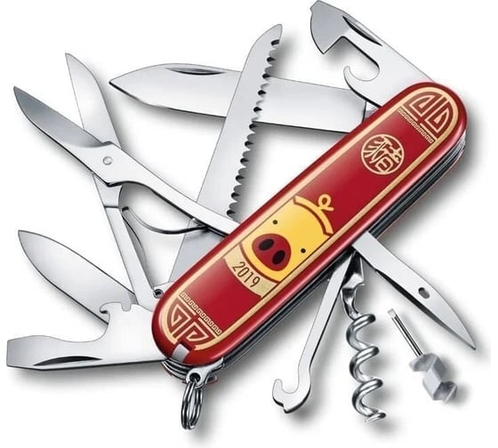 Нож Victorinox Huntsman LE Year of the Pig 2019, 91 мм, 16 функций, красный 1.3714.E8