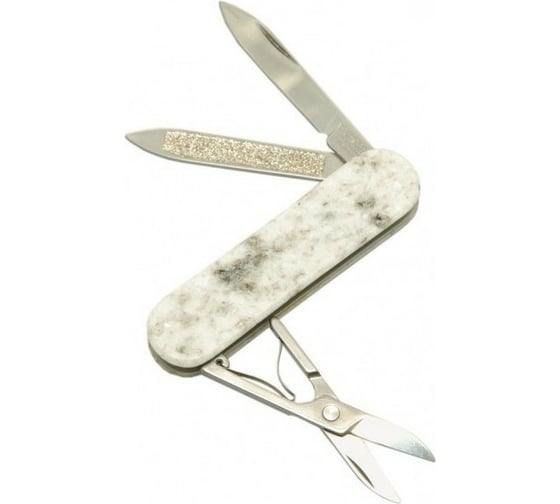 Нож-брелок Classic LE Bethel White, 58 мм, 4 функции, рукоять из камня 0.6200.57