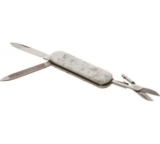 Нож-брелок Classic LE Bethel White, 58 мм, 4 функции, рукоять из камня 0.6200.57