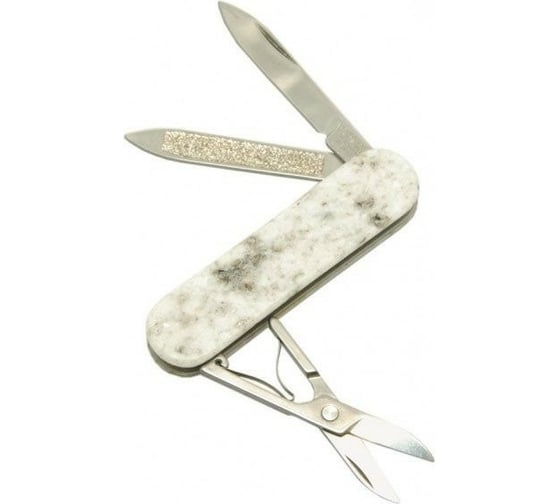 Нож-брелок Classic LE Bethel White, 58 мм, 4 функции, рукоять из камня 0.6200.57