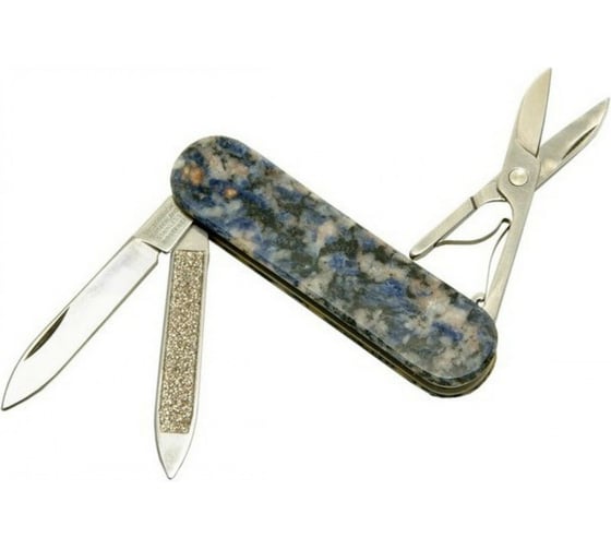 Нож-брелок Victorinox Classic LE Azul Santa Cruz, 58 мм, 4 функции, натуральный камень 0.6200.53