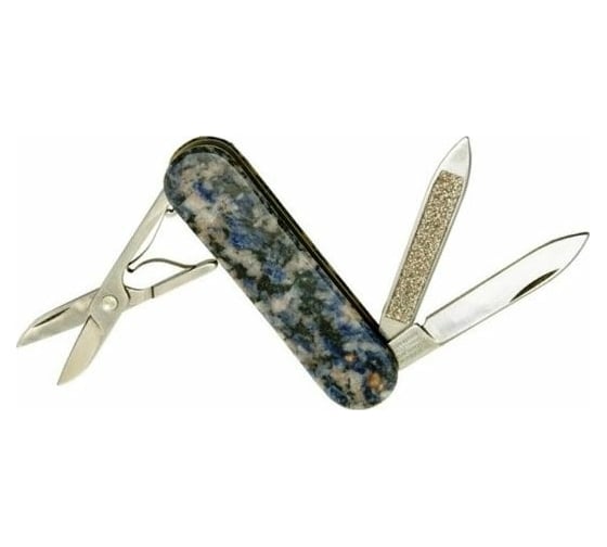 Нож-брелок Victorinox Classic LE Azul Santa Cruz, 58 мм, 4 функции, натуральный камень 0.6200.53