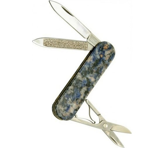 Нож-брелок Victorinox Classic LE Azul Santa Cruz, 58 мм, 4 функции, натуральный камень 0.6200.53