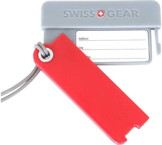 Бирка для багажа Swissgear 2 шт, красная/серая, 7.5x0.7x4.2 см WJ6185