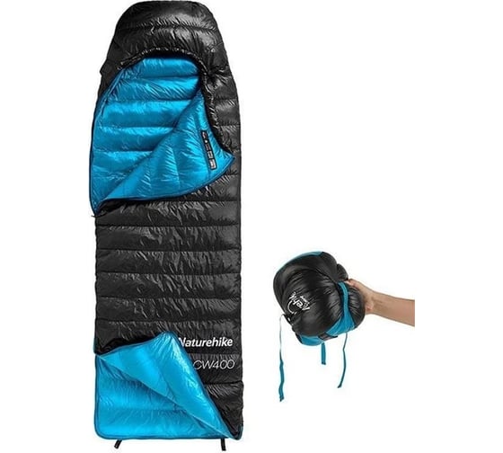 Спальный мешок Naturehike CWZ400 NH19W400-Z с пуховым конвертом, р. L, черный 6927595765371