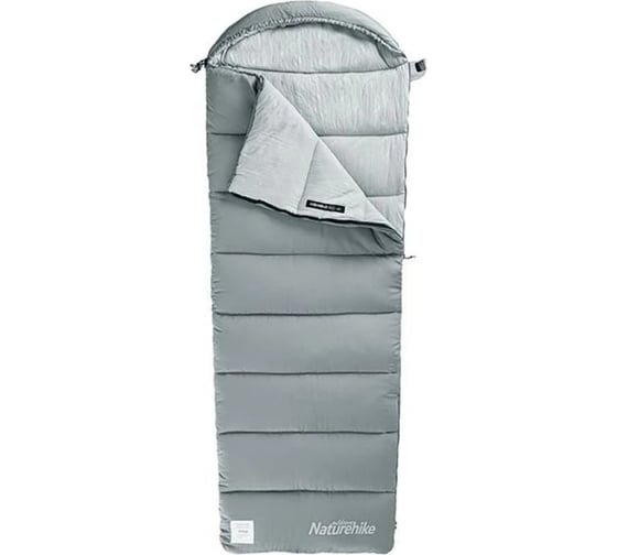Спальный мешок-конверт Naturehike NH20MSD02 с капюшоном, серый 6927595748138 1
