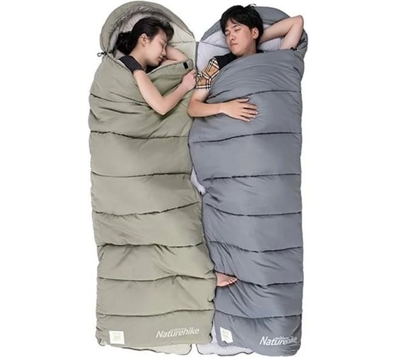 Спальный мешок-конверт Naturehike NH20MSD02 с капюшоном, серый 6927595748138