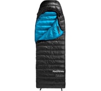 Спальный мешок Naturehike CW400 NH18C400-D с гусиным пухом, р. L, черный 6927595761670