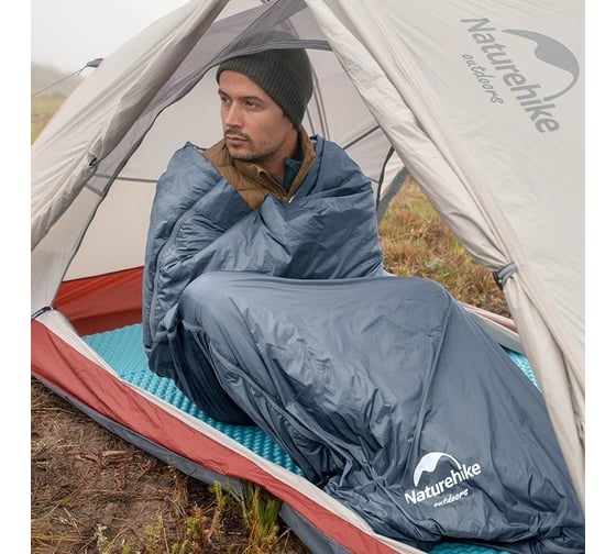 Ультралёгкий спальный мешок-конверт Naturehike LW180 лето, Blue, Size M 6927595777947
