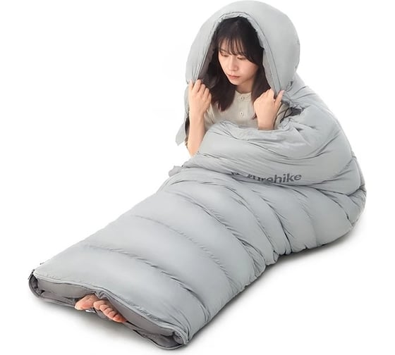 Ультралёгкий спальный мешок Naturehike RM80 Series, утиный пух, Grey, Size M 6927595707197