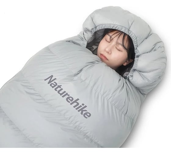 Ультралёгкий спальный мешок Naturehike RM40 Series утиный пух, Grey, Size M 6927595707159
