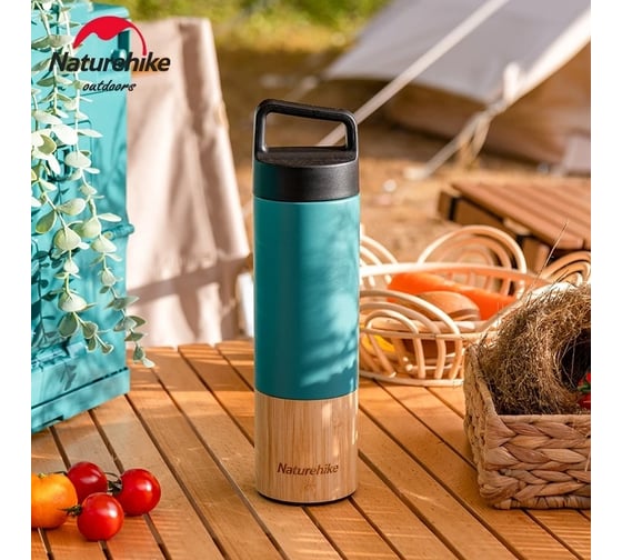 Термос Naturehike NH20SJ035 530 мл, голубой, бамбуковый 6927595763391