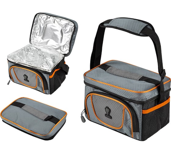 Термосумка Leonord ML15009, 5л, 23x17.5x16.5см, серый/оранжевый 104932