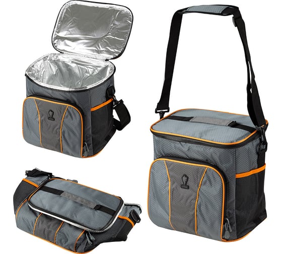 Термосумка Leonord ML15202, 20л, 30x22x30см, серый/оранжевый 104933
