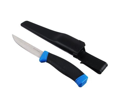 Универсальный нож для рыбалки и туризма c ножнами ЕРМАК 21.5см, сталь, пластик 118-148