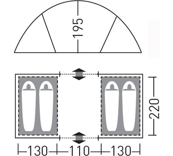 Палатка GREENELL Виржиния 4 V2 25533-303-00