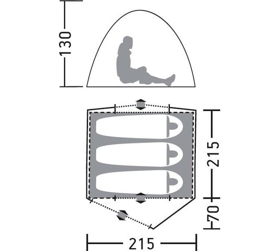 Палатка GREENELL Клер 3 V2 95280-303-00