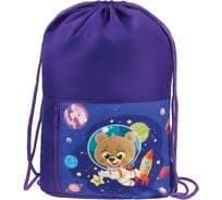 Мешок для обуви Мульти-Пульти spaceman, 1 отделение, 340x420 мм, карман на молнии, синий МО_45943