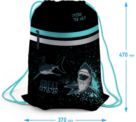 Мешок для обуви Berlingo 1 отделение, sea monster, 460x360 мм MS1048