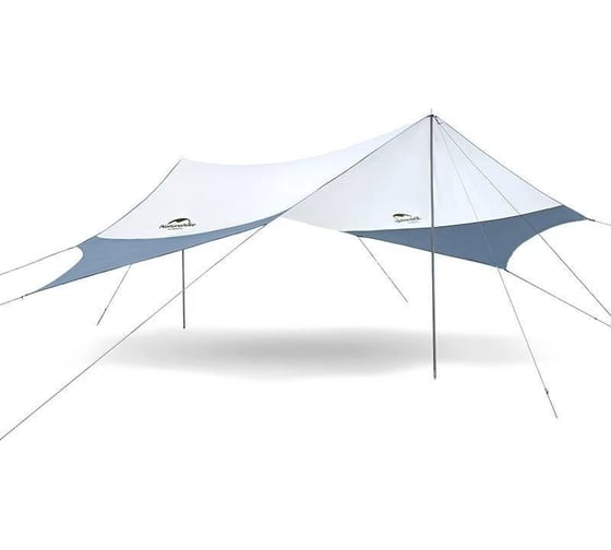 Тент для кемпинга Naturehike Hexagon NH16T013-S, 150D, 520х460 см, серый с голубым 6927595777794 1
