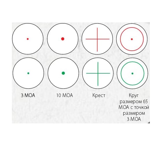 Прицел 1X28 Bushnell Outdoor Products TROPHY M, RED/GREEN DOT, 4 INTERCHANGEABLE RET. 730135