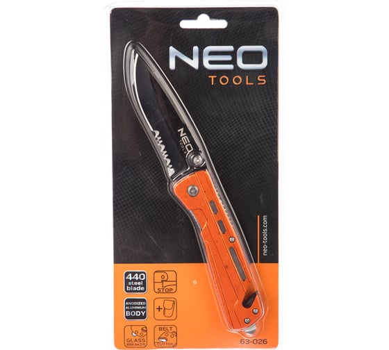 Складной нож с фиксатором NEO Tools 63-026