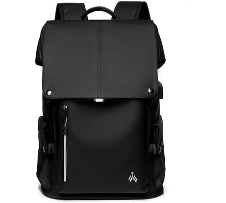 Городской мужской влагонепроницаемый рюкзак URM для ноутбука 17.5", с USB-портом, 46x33x15 см, черный D01317