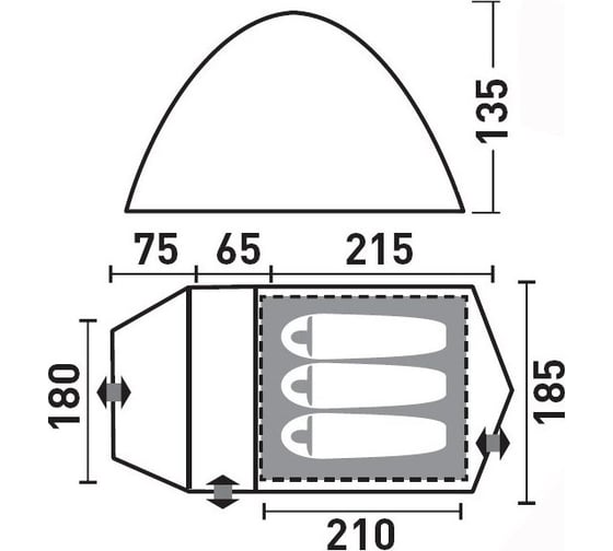 Палатка GREENELL Каван 3 25473-303-00