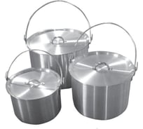 Набор алюминиевых котлов с крышкой Tramp 4.8 л, 9 л, 13 л TRC-086