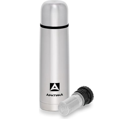 Классический термос для напитков Арктика с узким горлом и глухой пробкой, со съемным ситечком, объем 0.5 л 101-500С