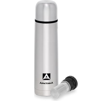 Классический термос для напитков Арктика с узким горлом и глухой пробкой, со съемным ситечком, объем 0.75 л 101-750С